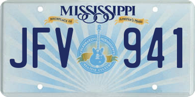 MS license plate JFV941