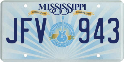 MS license plate JFV943