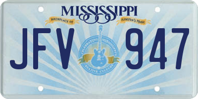 MS license plate JFV947