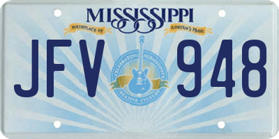 MS license plate JFV948