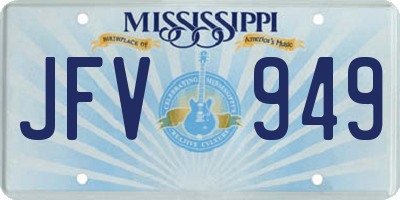 MS license plate JFV949