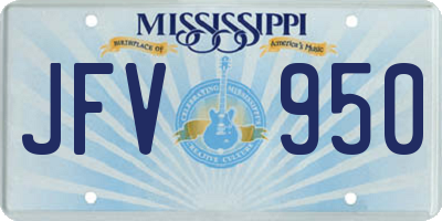 MS license plate JFV950