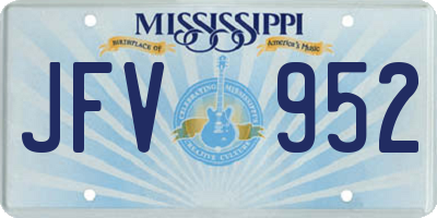 MS license plate JFV952