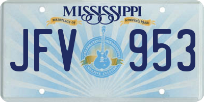MS license plate JFV953