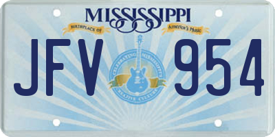 MS license plate JFV954