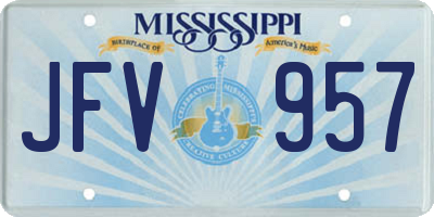 MS license plate JFV957
