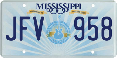 MS license plate JFV958
