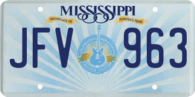 MS license plate JFV963