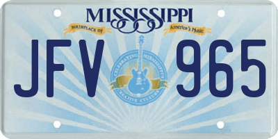 MS license plate JFV965