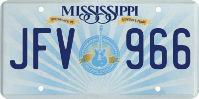 MS license plate JFV966
