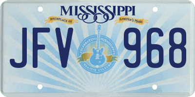 MS license plate JFV968