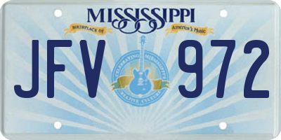 MS license plate JFV972