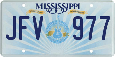 MS license plate JFV977
