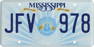 MS license plate JFV978