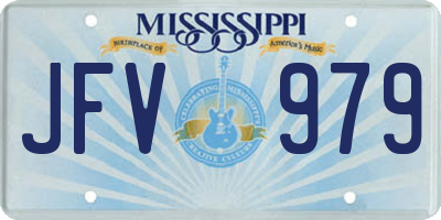 MS license plate JFV979