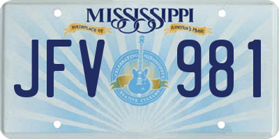 MS license plate JFV981
