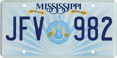 MS license plate JFV982