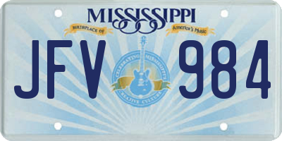 MS license plate JFV984