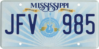 MS license plate JFV985