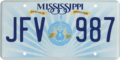 MS license plate JFV987