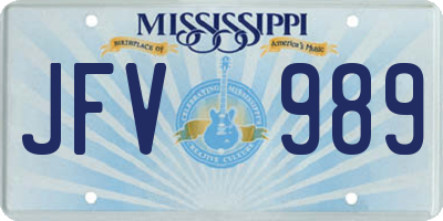 MS license plate JFV989