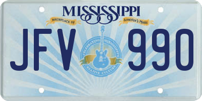 MS license plate JFV990