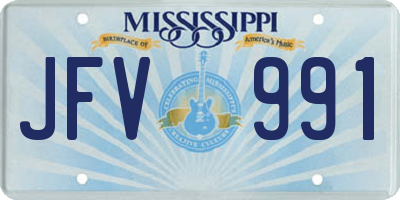 MS license plate JFV991