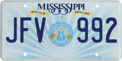 MS license plate JFV992