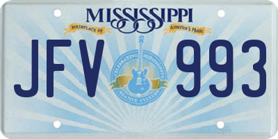 MS license plate JFV993