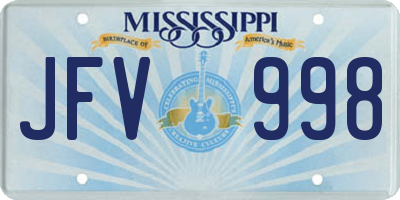 MS license plate JFV998