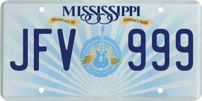 MS license plate JFV999