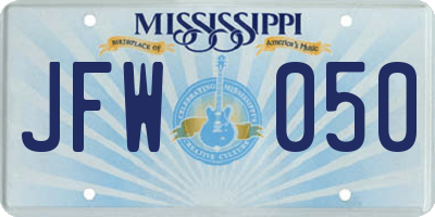 MS license plate JFW050