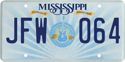 MS license plate JFW064