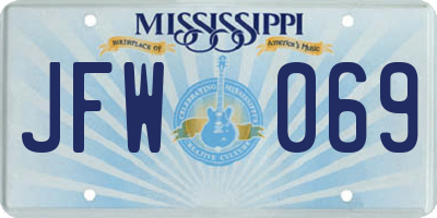 MS license plate JFW069