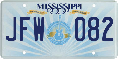 MS license plate JFW082