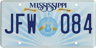 MS license plate JFW084