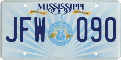 MS license plate JFW090