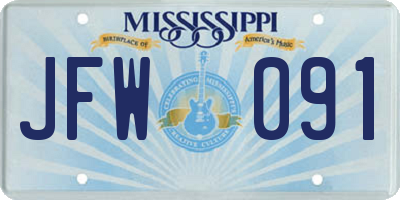 MS license plate JFW091