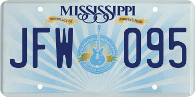 MS license plate JFW095
