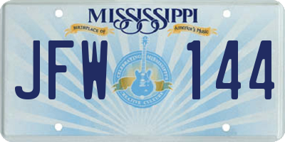 MS license plate JFW144