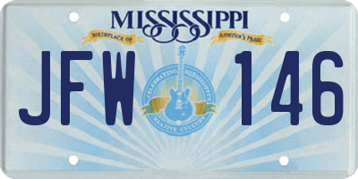 MS license plate JFW146