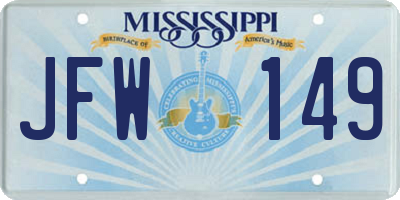 MS license plate JFW149