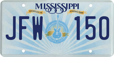 MS license plate JFW150