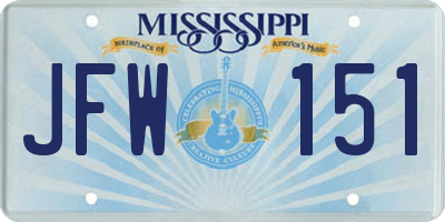 MS license plate JFW151