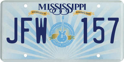 MS license plate JFW157