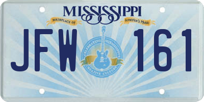 MS license plate JFW161