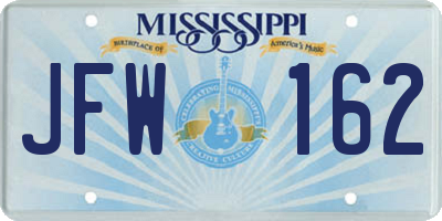 MS license plate JFW162
