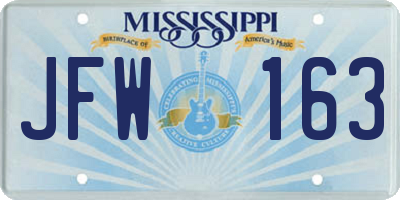 MS license plate JFW163