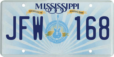 MS license plate JFW168