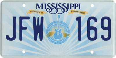 MS license plate JFW169